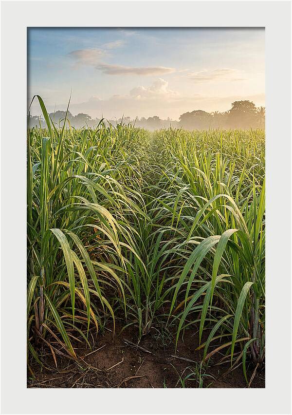 Farm Sugarcane Under Morning Light