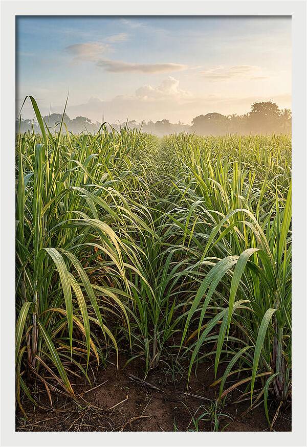 Farm Sugarcane Under Morning Light