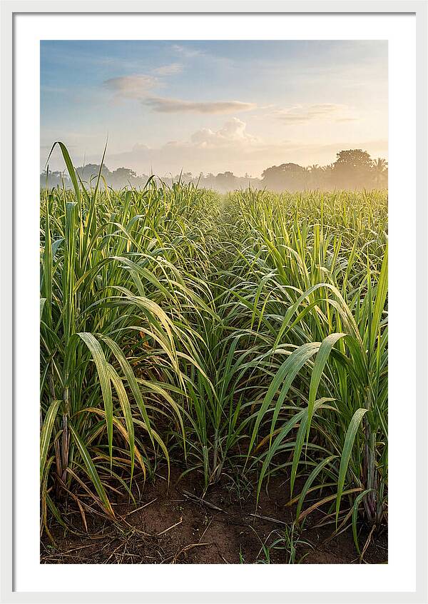Farm Sugarcane Under Morning Light