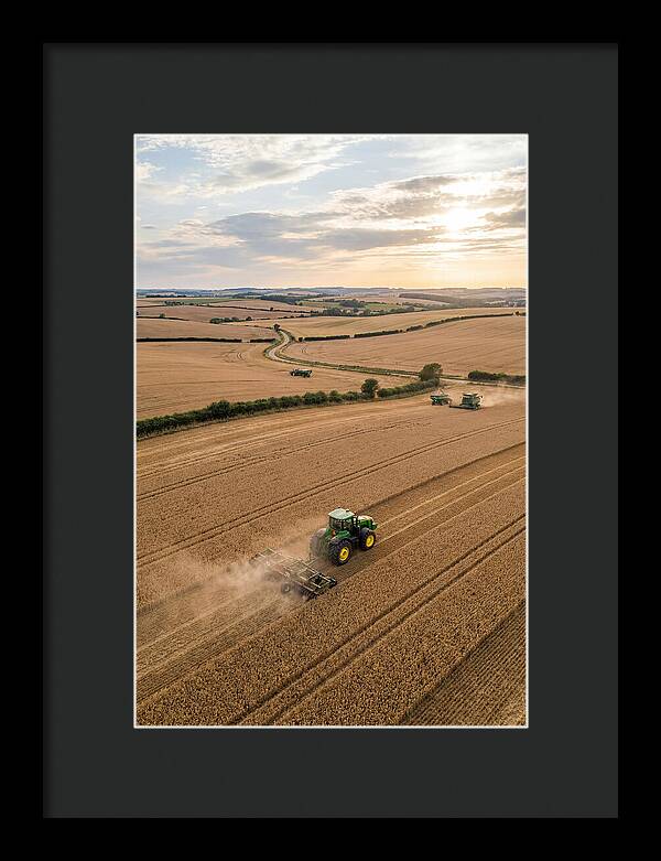 Farm Tractor In Golden Fields