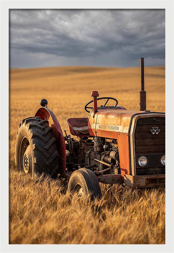 Farm Tractor In Golden Wheat