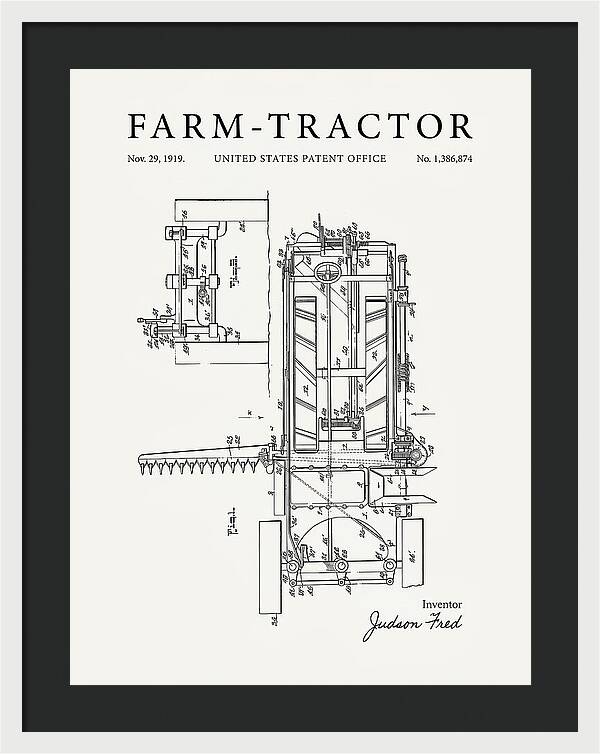 Farm Tractor Minimalist Patent Us1386874a