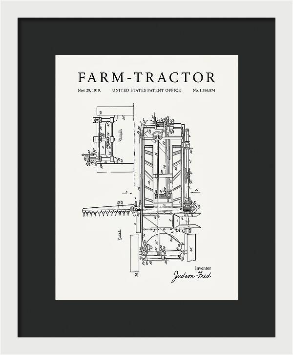 Farm Tractor Minimalist Patent Us1386874a