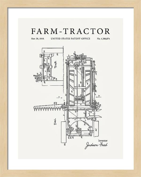 Farm Tractor Minimalist Patent Us1386874a