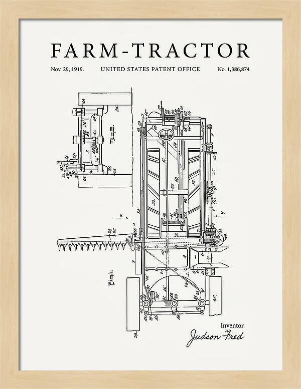 Farm Tractor Minimalist Patent Us1386874a