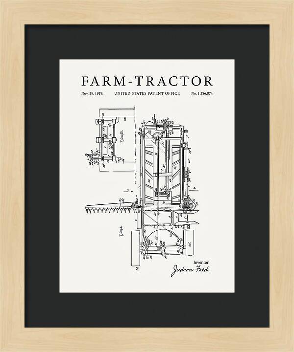 Farm Tractor Minimalist Patent Us1386874a