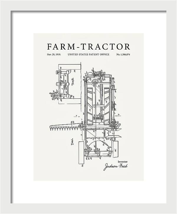 Farm Tractor Minimalist Patent Us1386874a