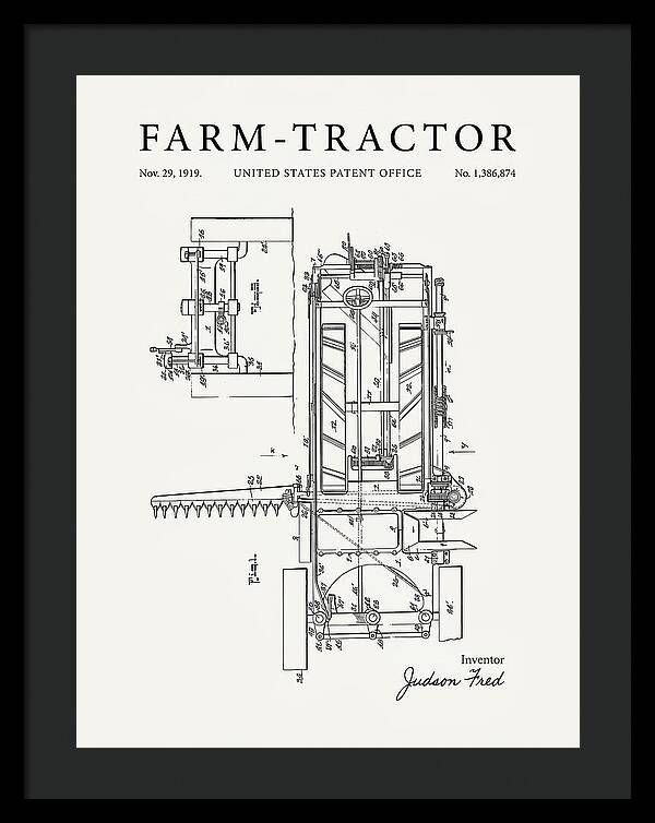 Farm Tractor Minimalist Patent Us1386874a