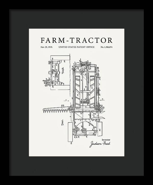 Farm Tractor Minimalist Patent Us1386874a