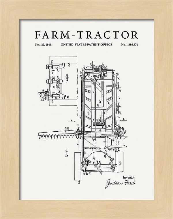 Farm Tractor Minimalist Patent Us1386874a
