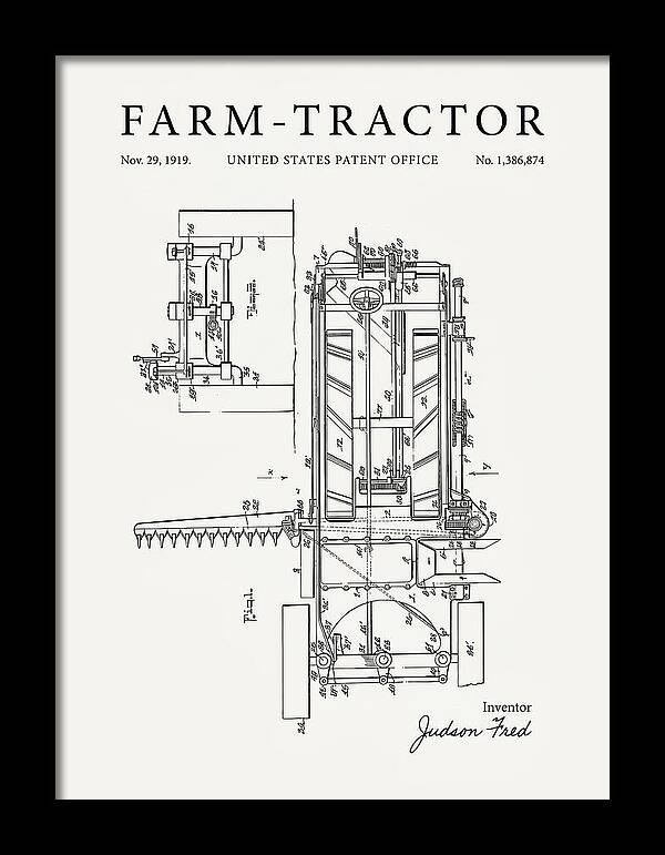 Farm Tractor Minimalist Patent Us1386874a