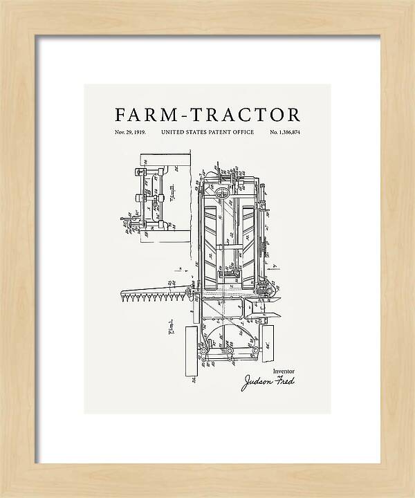 Farm Tractor Minimalist Patent Us1386874a