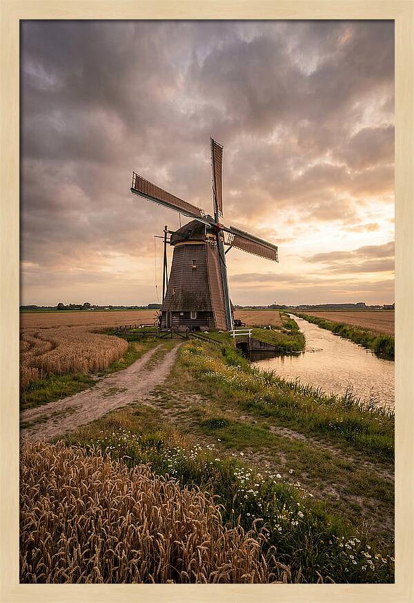 Farm Windmill At Dusk