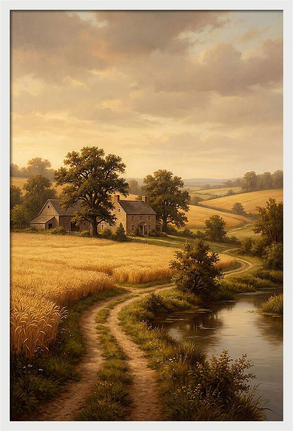 Farmhouse Serenity At Dusk