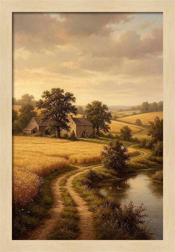 Farmhouse Serenity At Dusk