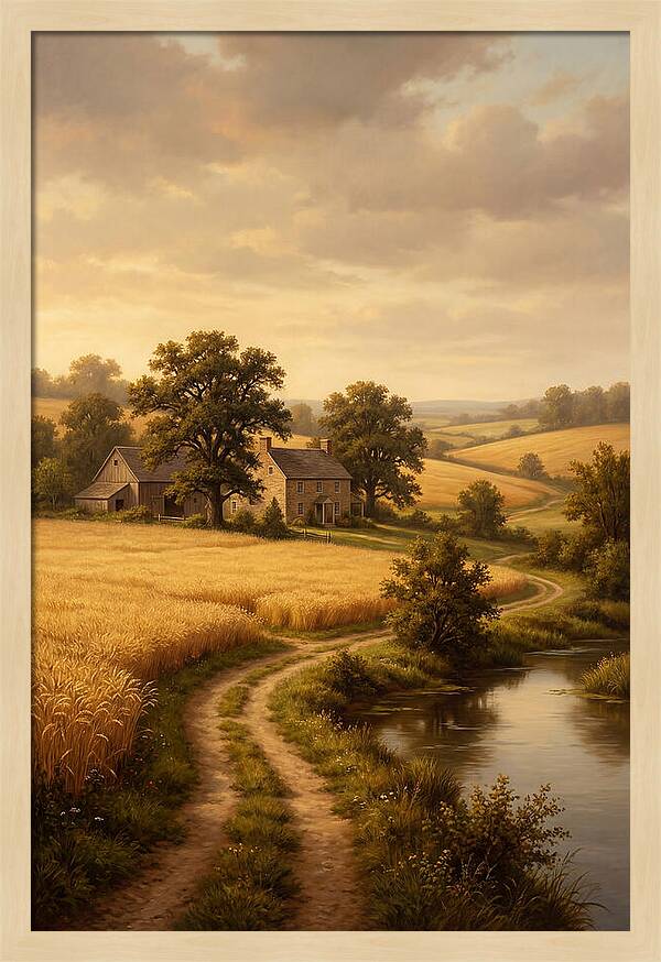 Farmhouse Serenity At Dusk