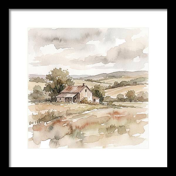 Farmhouse Serenity In Watercolor