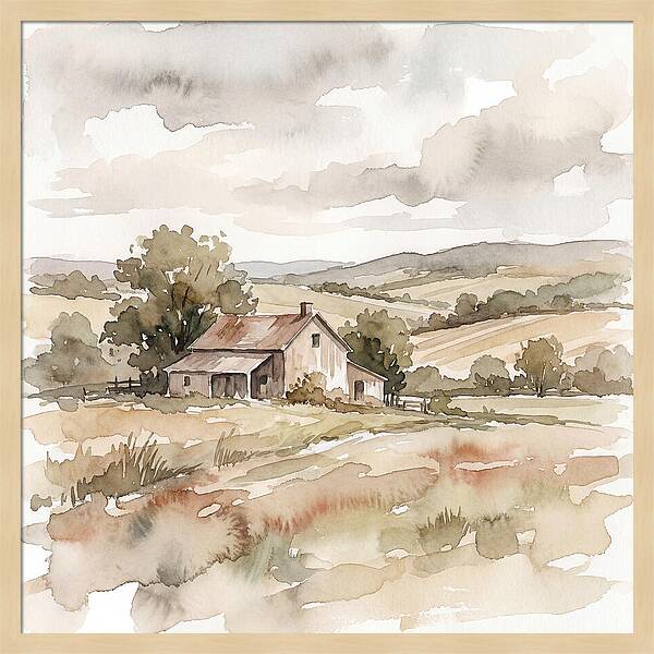 Farmhouse Serenity In Watercolor