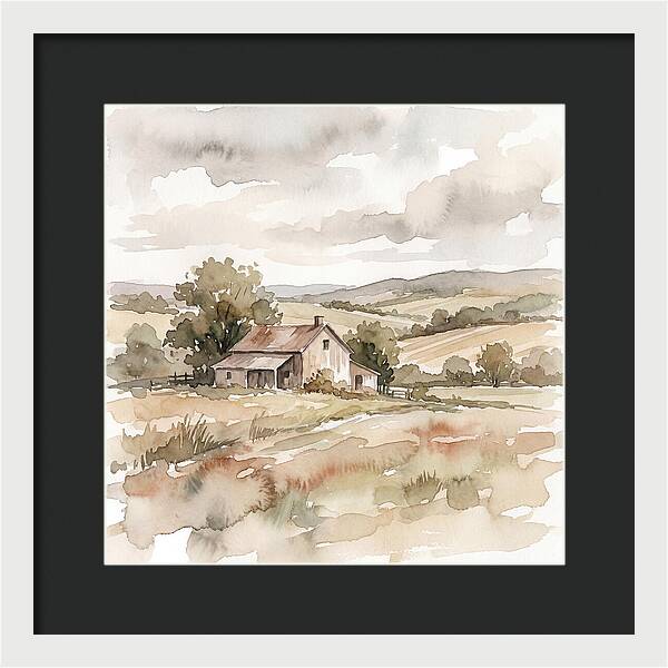 Farmhouse Serenity In Watercolor