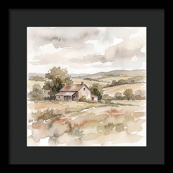 Farmhouse Serenity In Watercolor