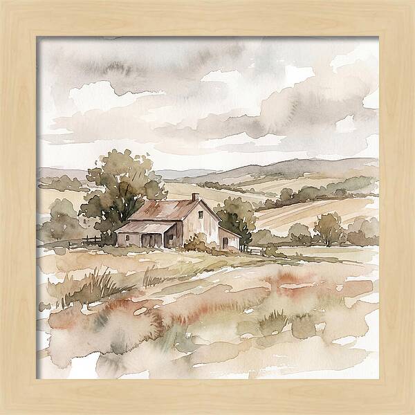 Farmhouse Serenity In Watercolor