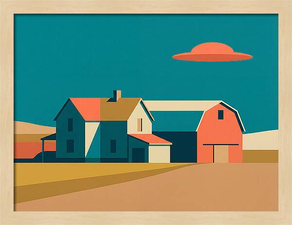 Farmhouse Under A Colorful Sky