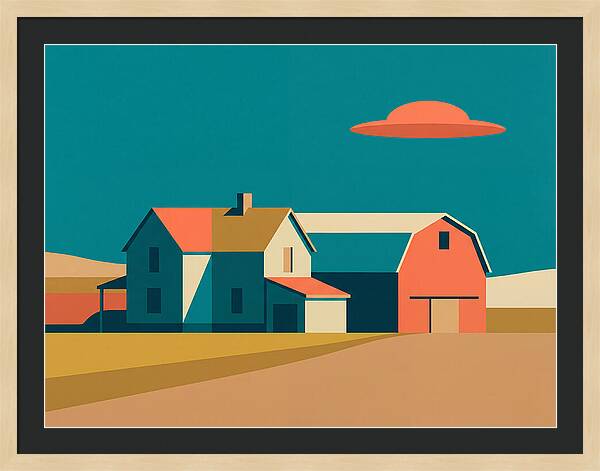 Farmhouse Under A Colorful Sky