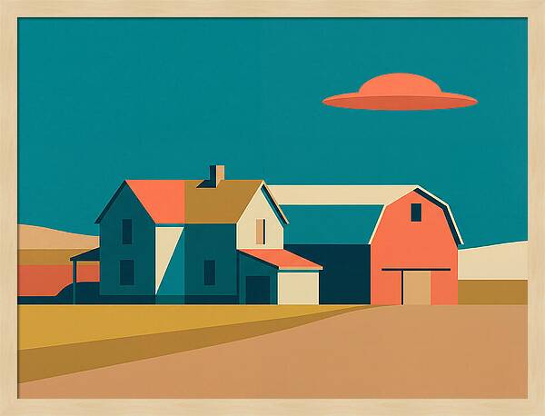 Farmhouse Under A Colorful Sky