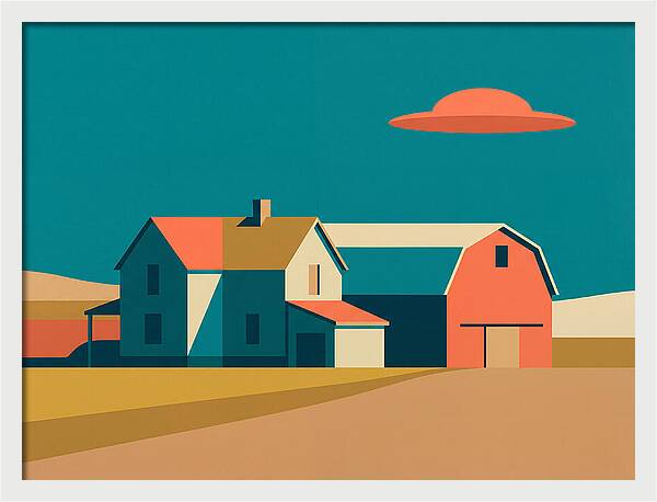 Farmhouse Under A Colorful Sky