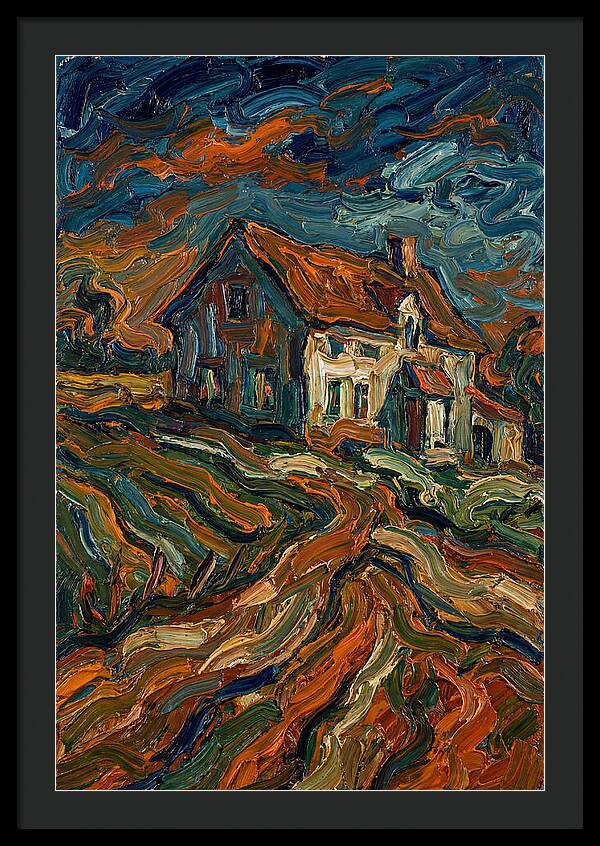 Farmhouse Under Dramatic Skies