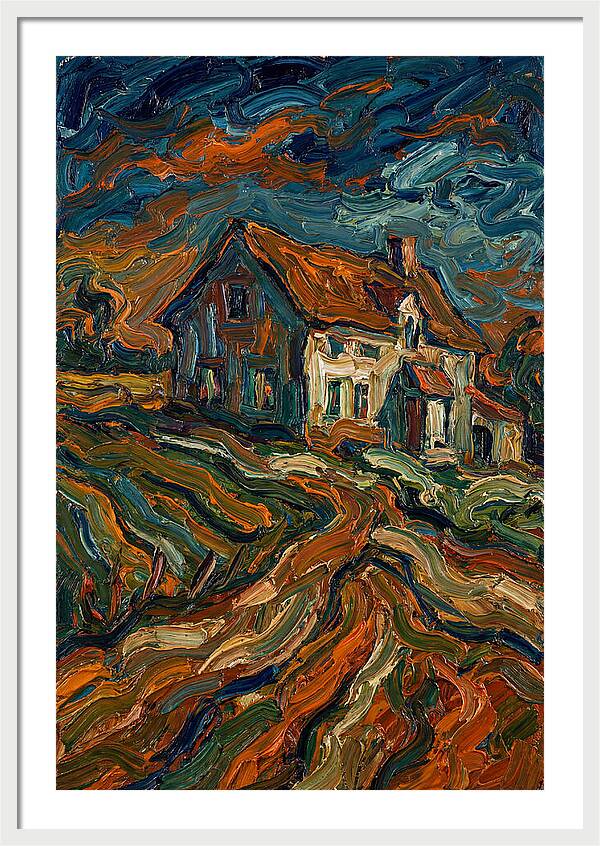 Farmhouse Under Dramatic Skies