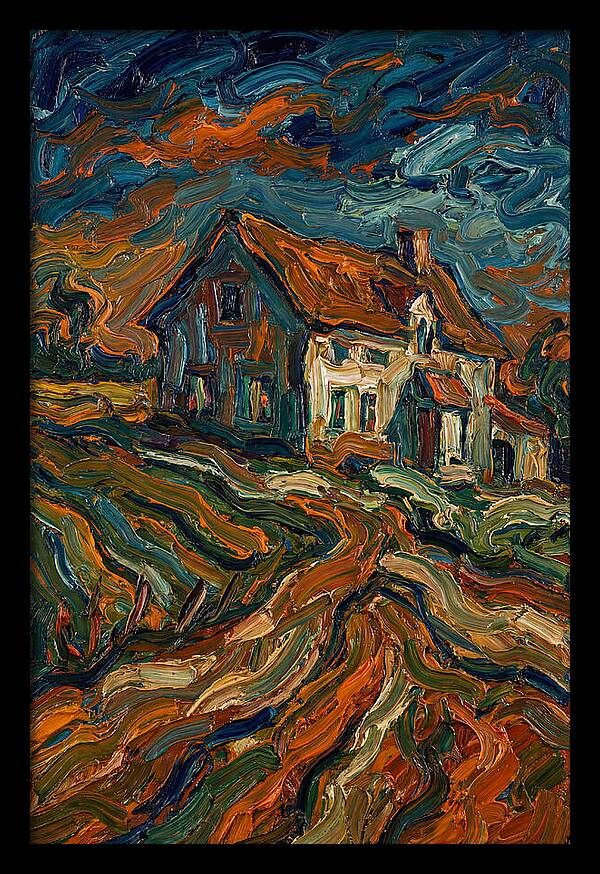 Farmhouse Under Dramatic Skies