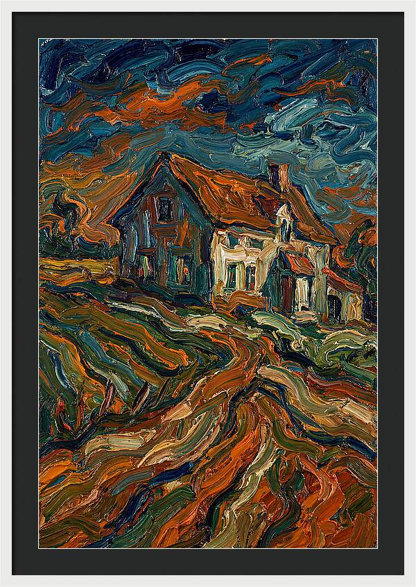 Farmhouse Under Dramatic Skies