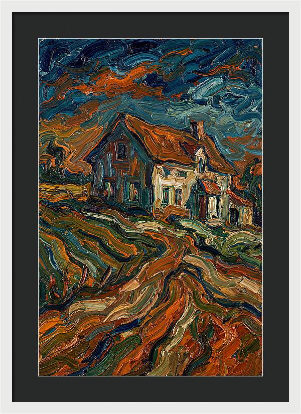 Farmhouse Under Dramatic Skies
