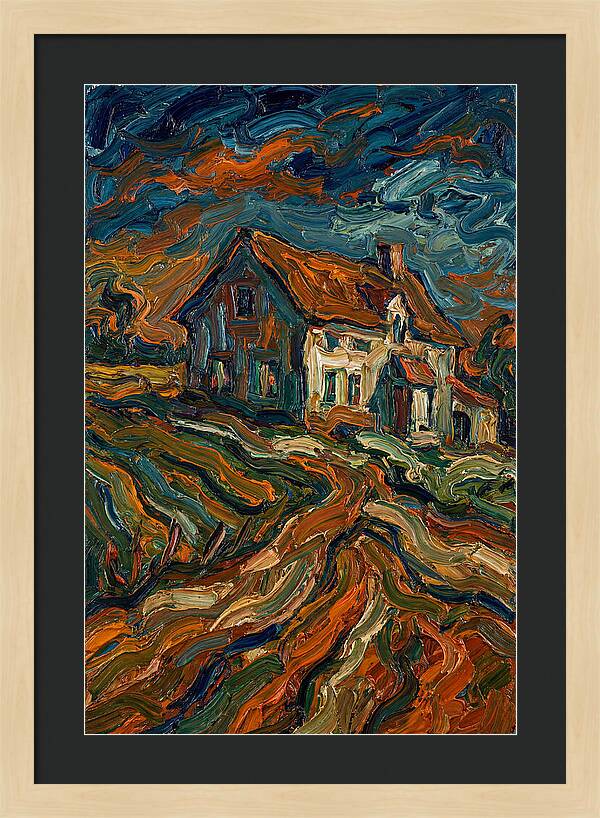 Farmhouse Under Dramatic Skies