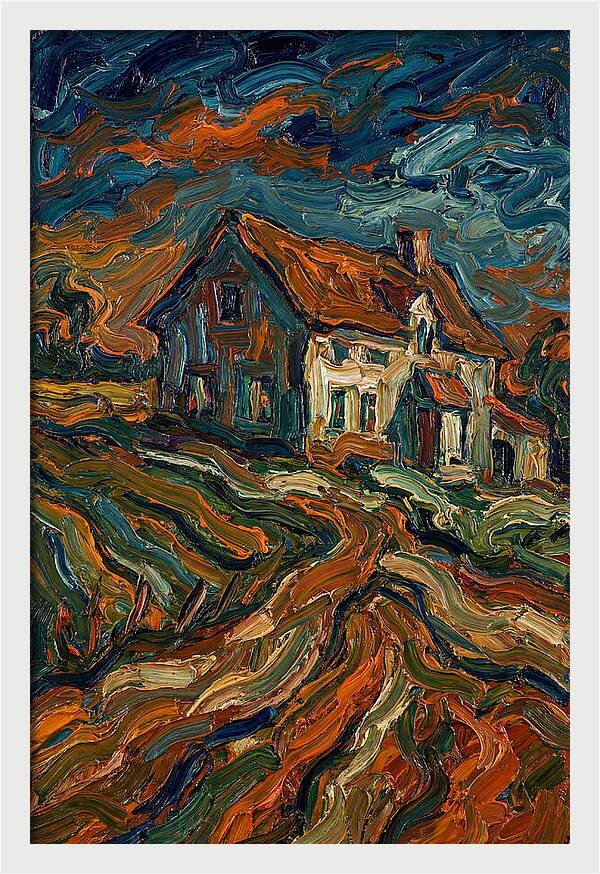 Farmhouse Under Dramatic Skies