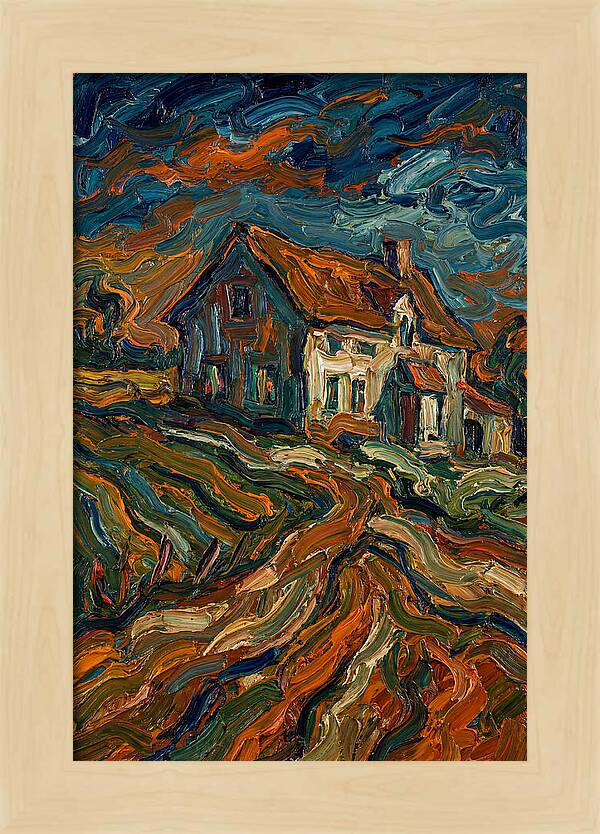 Farmhouse Under Dramatic Skies