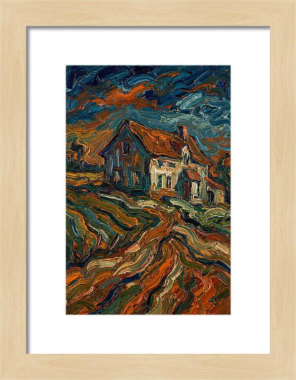 Farmhouse Under Dramatic Skies