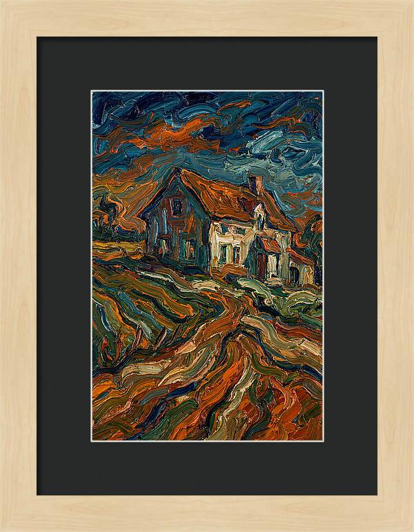 Farmhouse Under Dramatic Skies