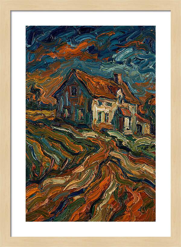 Farmhouse Under Dramatic Skies