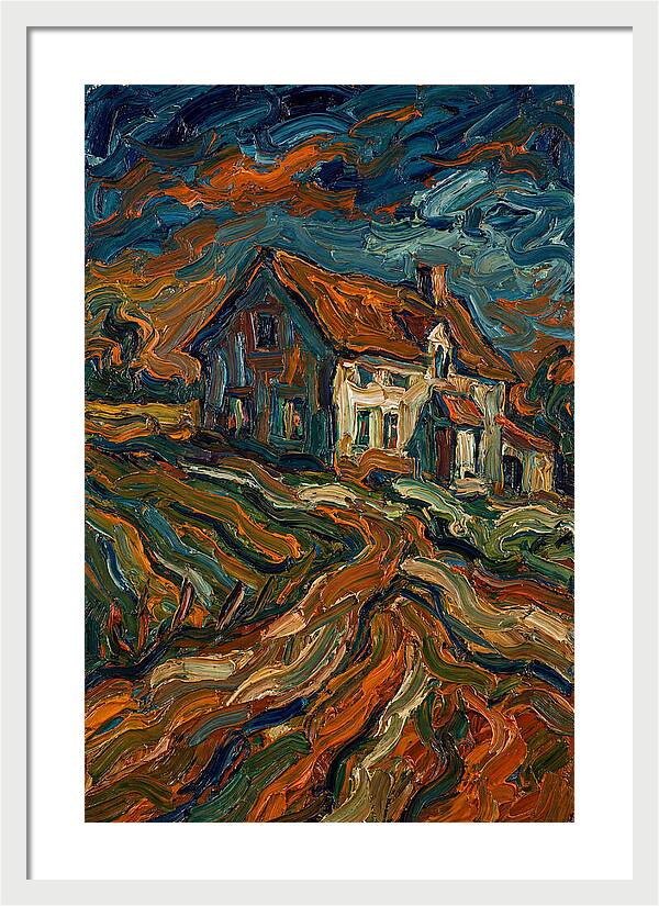 Farmhouse Under Dramatic Skies