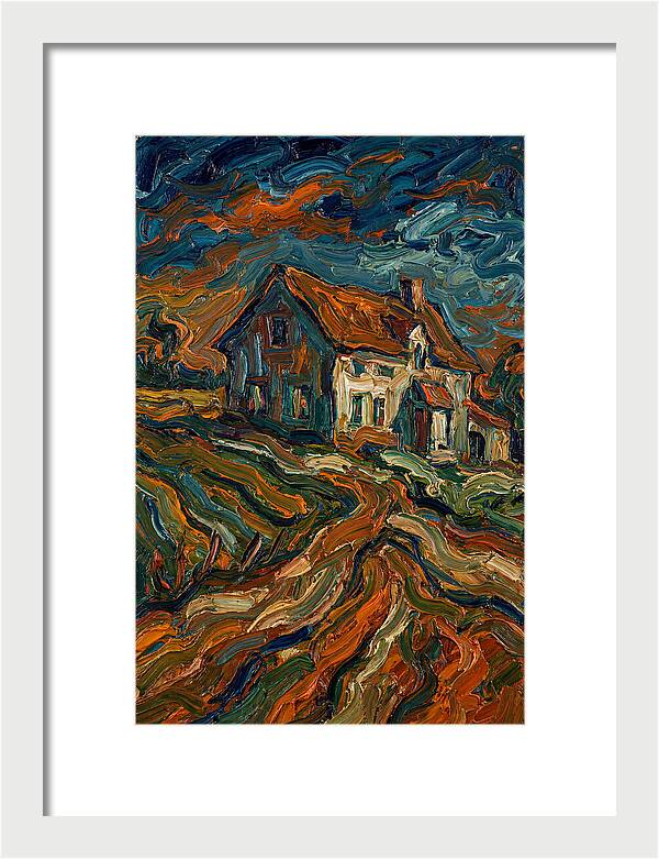 Farmhouse Under Dramatic Skies