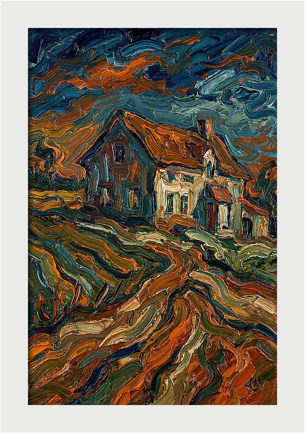 Farmhouse Under Dramatic Skies