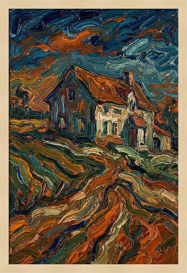 Farmhouse Under Dramatic Skies