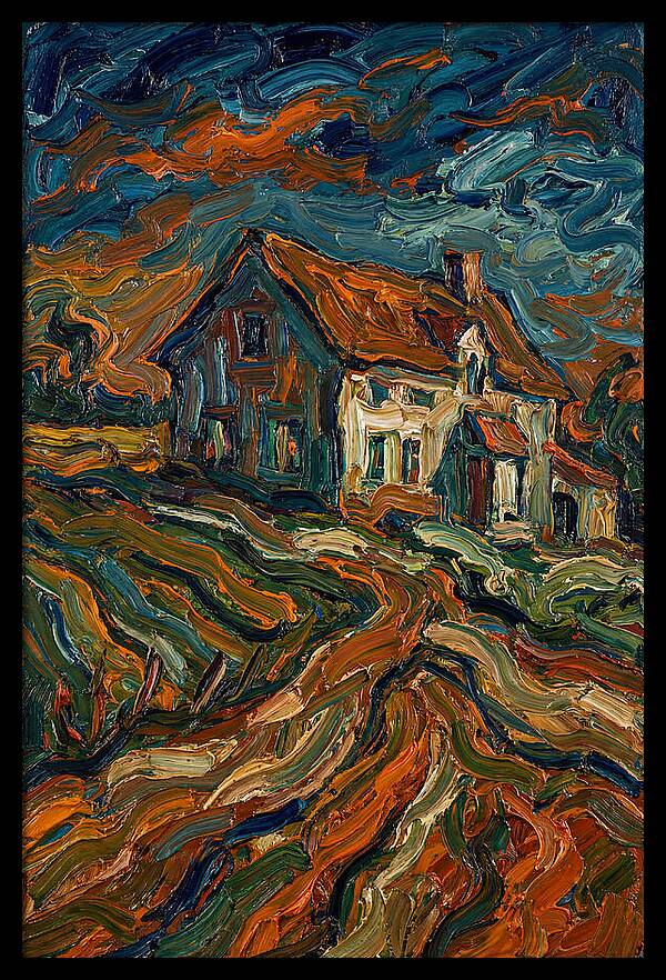 Farmhouse Under Dramatic Skies