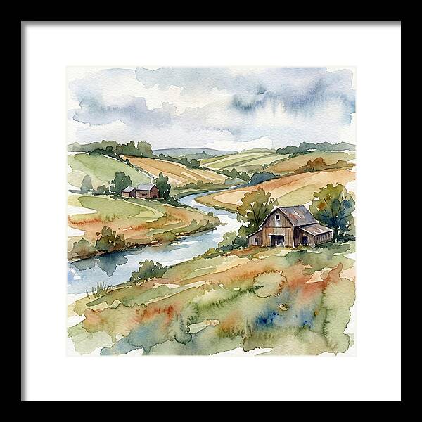 Farmland Serenity In Watercolor