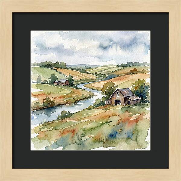 Farmland Serenity In Watercolor