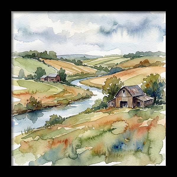 Farmland Serenity In Watercolor