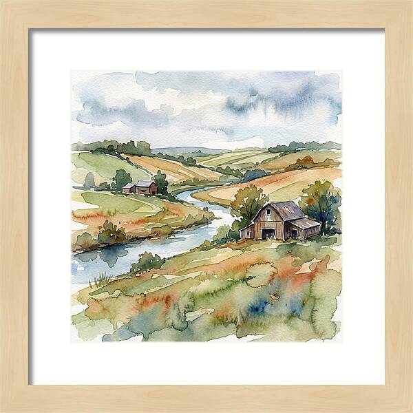 Farmland Serenity In Watercolor