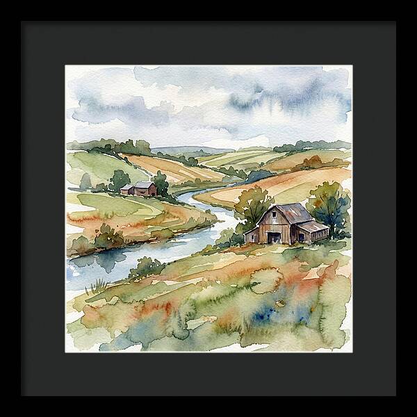 Farmland Serenity In Watercolor